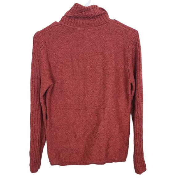 Sundance Womens M Orange Cotton Silk Blend Long Sleeves Turtleneck Sweater - Picture 8 of 8